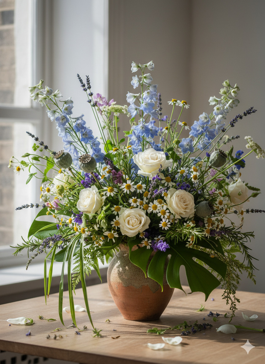 Botanical flower arrangement